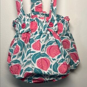 Tartaleta Spanish Brand Peach Print Romper with Ruffle Straps